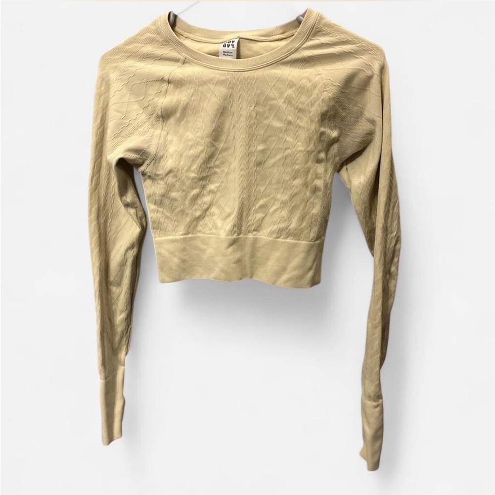 Women's Beige Long Sleeve Athletic Top